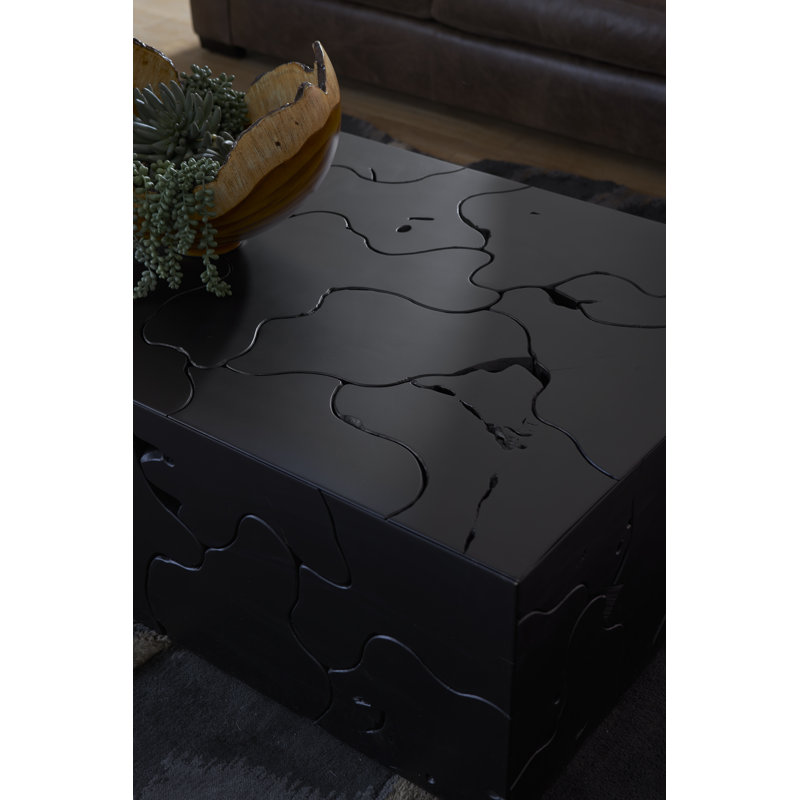 Slice Teak Coffee Table, Rectangle, Black