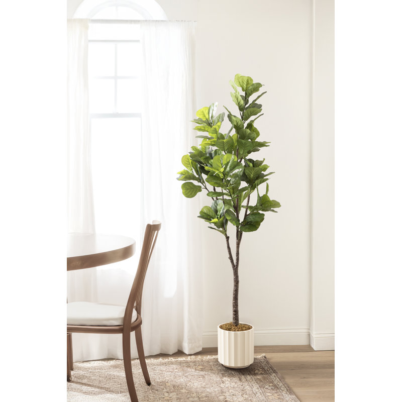 Pot à fleurs festonné Fidmont, H 70,87 po x l 27,56 po x P 23,62 po, White