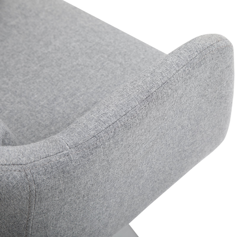 Twyman Upholstered Linen Swivel Armchair, Light Grey