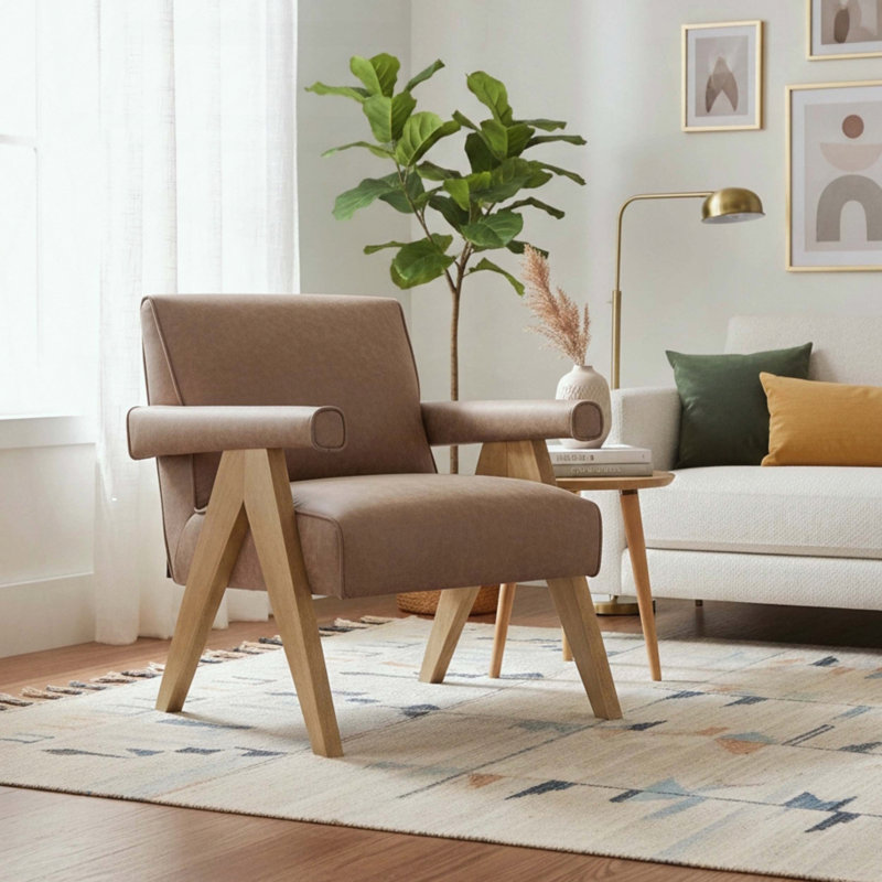 Fauteuil moderne en similicuir Nessi - espresso, Espresso
