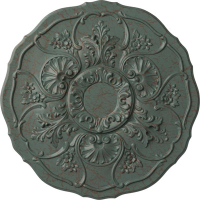 Endurathane Cornelia Ceiling Medallion, 22 1/2"OD x 1 1/2"P (Fits Canopies up to 4"), Hand-Painted Cloud Burst Crackle Finish