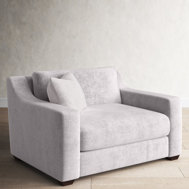 Rhodes Upholstered Armchair, Drusky Ivory Sustain® Basketweave