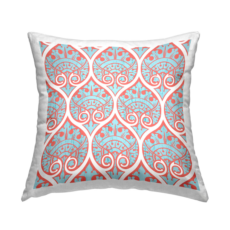 Housse et insert de coussin décoratif en polyester, Rose / Bleu