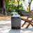 Outdoor Dark Brown Simulated Braided Cord MGO Side Table With Vintage Trim – Indoor Retro Cylindrical End Table For Home & Patio Decor