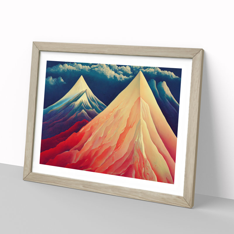 Marvellous Mountains - Single Picture Frame Print, 34cm H x 46cm W x 2cm D, Oak