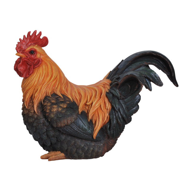 Figurine de coq accroupie