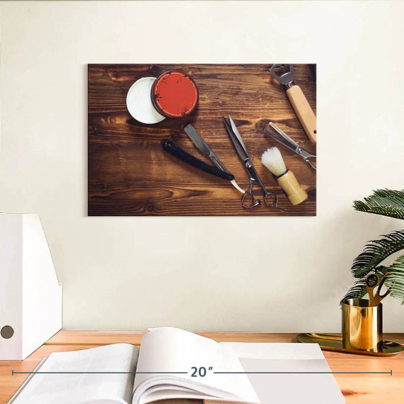 Barber Shop Tools, 8" H x 12" W
