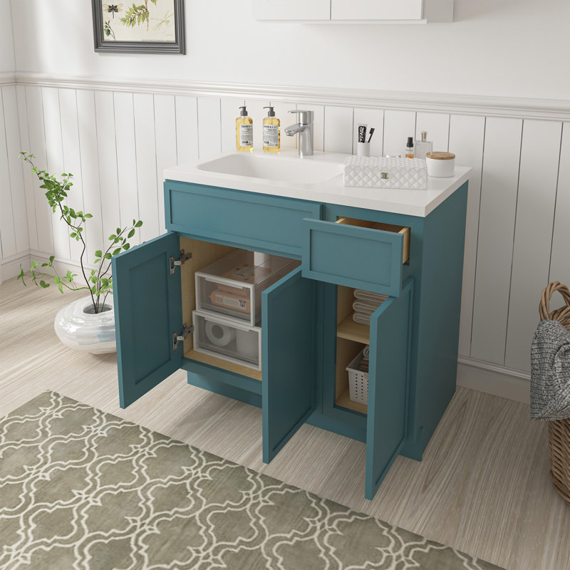 Base de meuble-lavabo simple 36 po seulement, Bleu sarcelle
