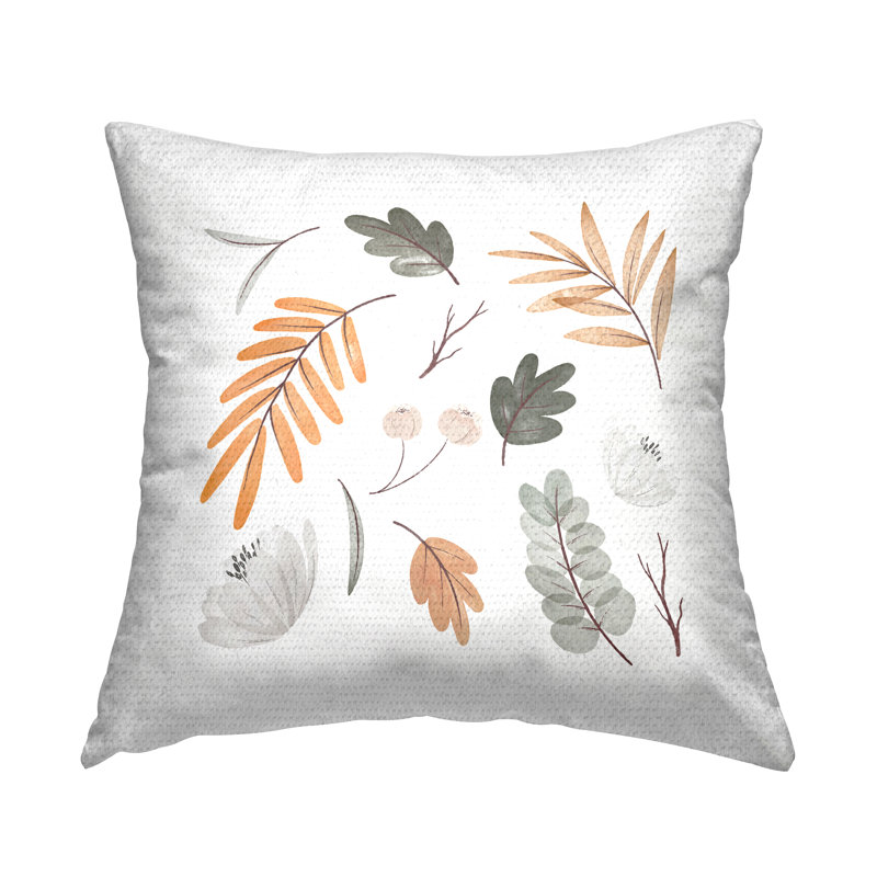 Coussin d'extérieur à motif de plantes douces et variées à motif minimaliste de Daphne Polselli