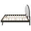 Lit plateforme avec tête de lit tapissier, lit plateforme en bois avec support en lattes de bois-133408615