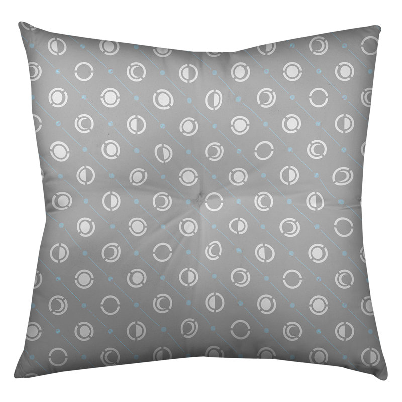Coussin de sol à phases de lune classiques, 26 po x 26 po, Accent bleu sarcelle