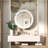 Gervon Lighted Surface Framed Round Medicine Cabinet Mirror Adjustable Shelf & AC Outlets-110136136-98501387