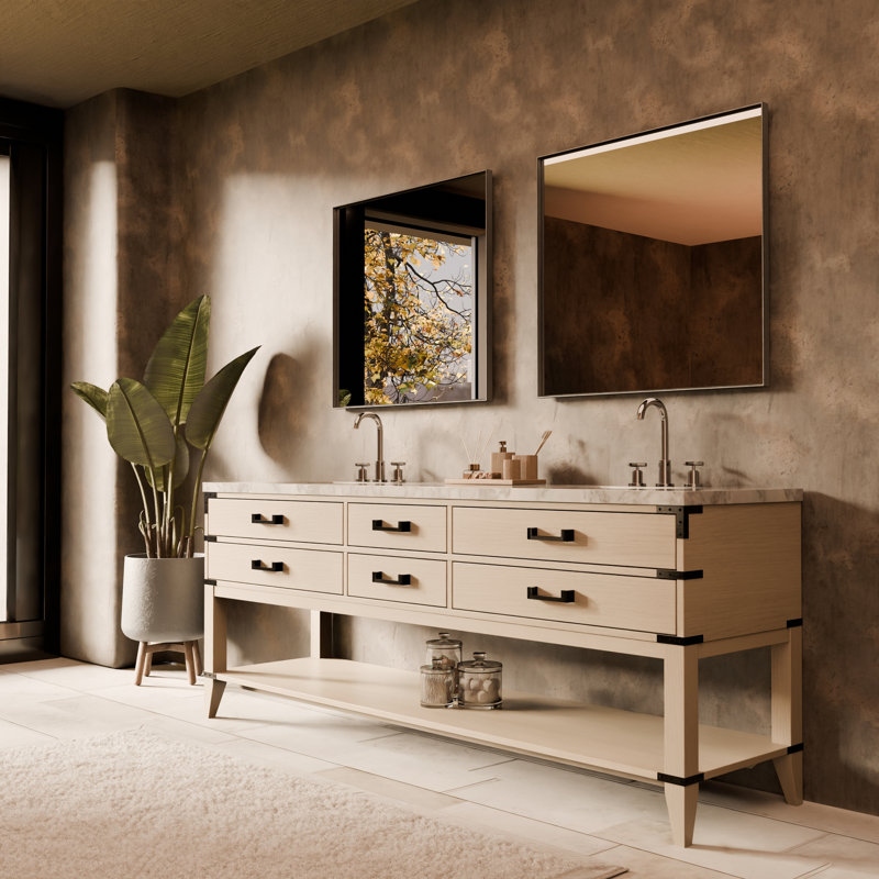 Meuble-lavabo double l 84 po x P 22 po Norwalk, Chêne blanc
