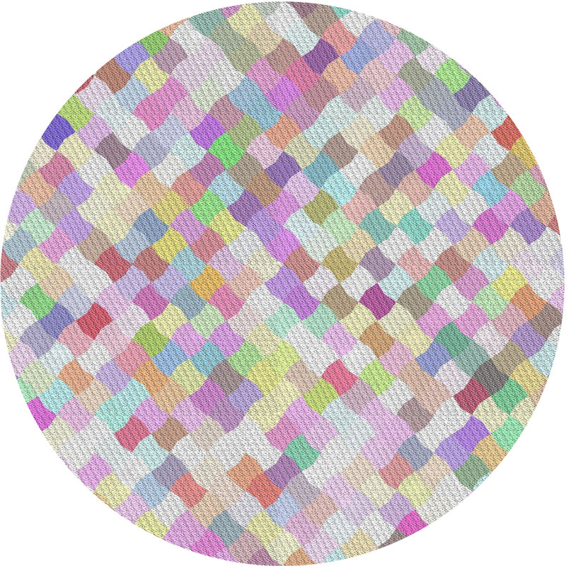 Tapis décoratif rose à motif géométrique rose, Rond 6 pi