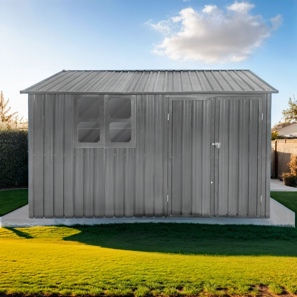 VOLBAL Metal outdoor storage sheds with window 10ftx8ft | Wayfair