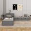 Lit plateforme simple en L avec lit gigogne et bureau-1728328659