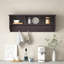 Portemanteau mural espresso avec 4 crochets doubles et tablette de rangement en bois-311198922