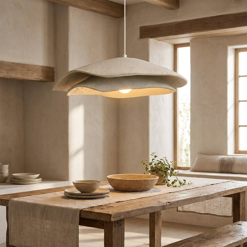 Organic Wave 1 Light Tiered Concrete Chandelier