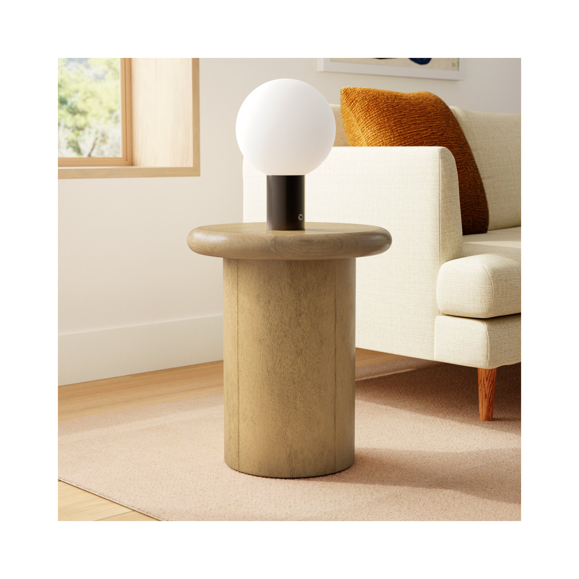 Tiare Solid Wood End Table, Burnished Parawood