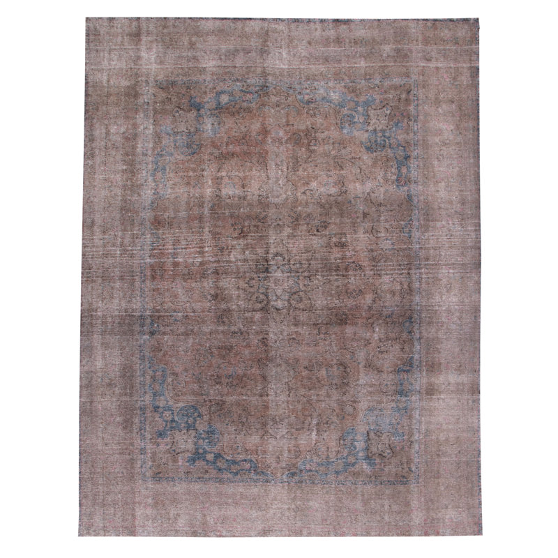Tapis brun à transition de couleur 9 pi 6 po x 12 pi 4 po