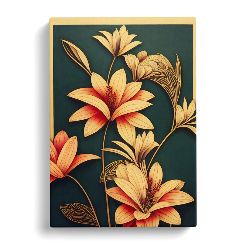 Classical Flower Art No.4 - Wrapped Canvas, 50cm H x 35cm W