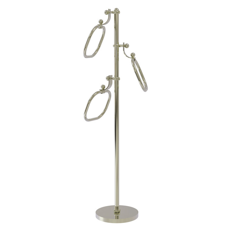 Porte-serviettes sur pied, Nickel poli