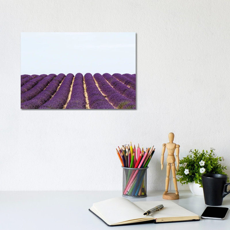 France Provence Lavande Field Pair I - Wrapped Canvas Print, 20.32 cm H x 30.48 cm W