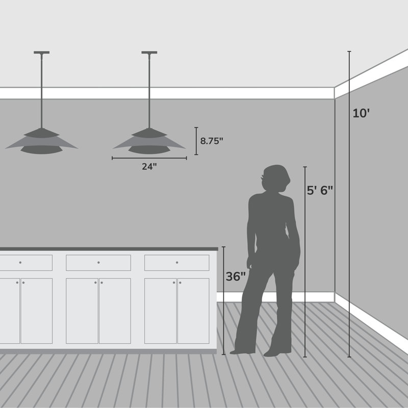 Hunter Hiro 1 Light Extra Large Pendant Ceiling Light Fixture, Matte Black, 65.75"