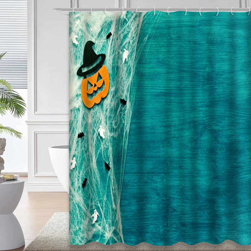 Rideau de douche d'Halloween avec 12 crochets, L 72 po x l 84 po
