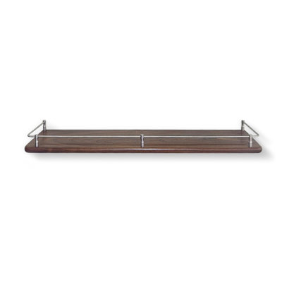Floating Shelves Solid Wood Stainless Steel Wall Mounted Shelves, Modern Decor Display Shelf for Bedroom, Bathroom, Kitchen, Living Room