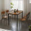 Ensemble de table de salle à manger moderne 5 pièces avec 4 chaises - parfait pour les petits espaces, facile à nettoyer-106358400-106358397-106358402