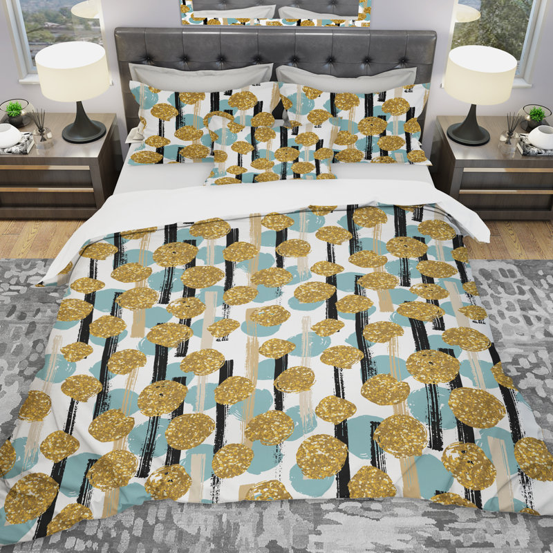Glam Abstract Duvet Cover, Queen Duvet Cover + 2 Shams