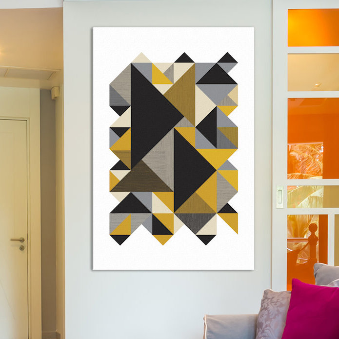 «Triangles Org», impression sur toile, H 40 po x l 26 po x P 1,5 po, Pas de tapis, Toile tendue