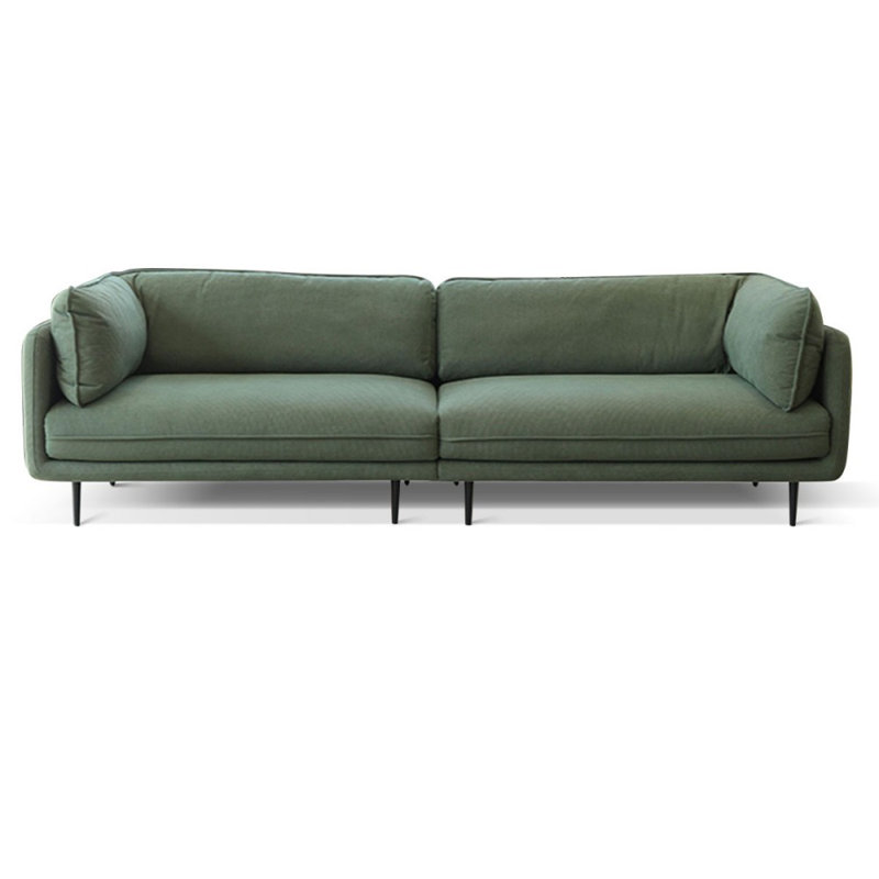 Coussin en velours côtelé vert, H 33,46 po x l 98,43 po x P 37,40 po