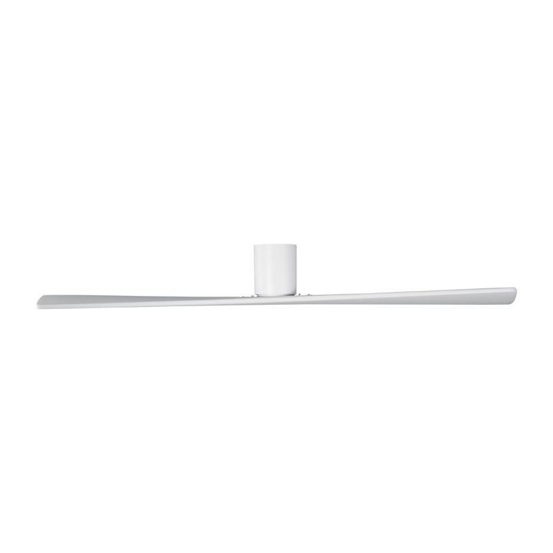  Plank Smart 72 Hugger Indoor Ceiling Fan with Matte White blades and Handheld Remote, Matte White, Matte White