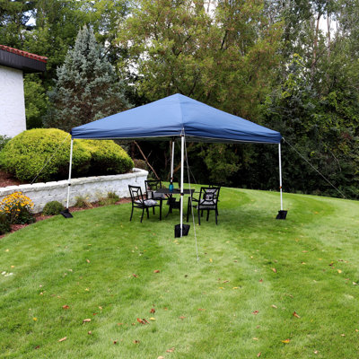 12' x 12' Solid Standard Pop-Up Outdoor Canopy with Carrying Bag/Sandbags - Blue