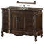 Meuble-lavabo traditionnel de Beckham de 107 cm (42 pouces) en merisier brun, avec miroir, lavabo simple et comptoir en granit Baltic Brown. Entièrement assemblé.