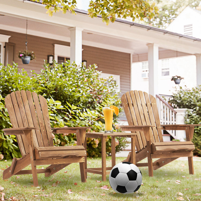 Wooden Outdoor Folding Adirondack Chair Set Of 2 For Patio, Garden, And Backyard Relaxation, Durable And Easy To Store