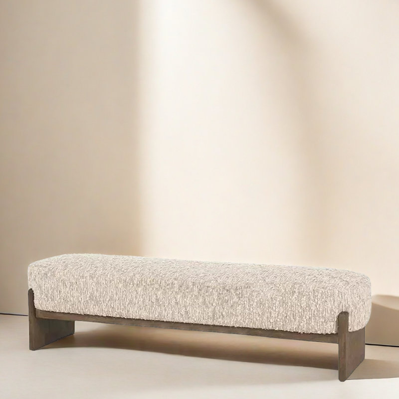 Banc en laine d'agneau massif, H 16,54 po x l 70,87 po x P 21,65 po