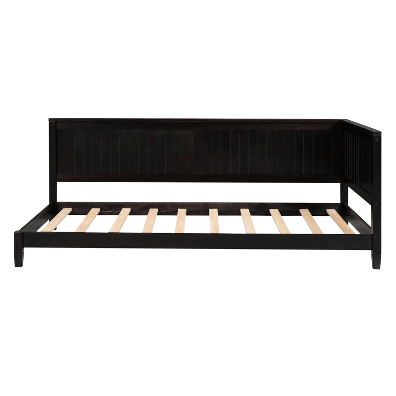 Lit de jour simple, conception de style Mid-Century avec accoudoirs et accoudoirs en bois
