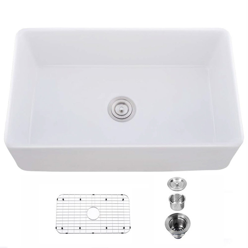 33'' L Single Bowl Fireclay Kitchen Sink