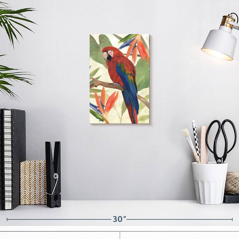Composition de perroquet tropical Brampt II, H 12 po x l 8 po