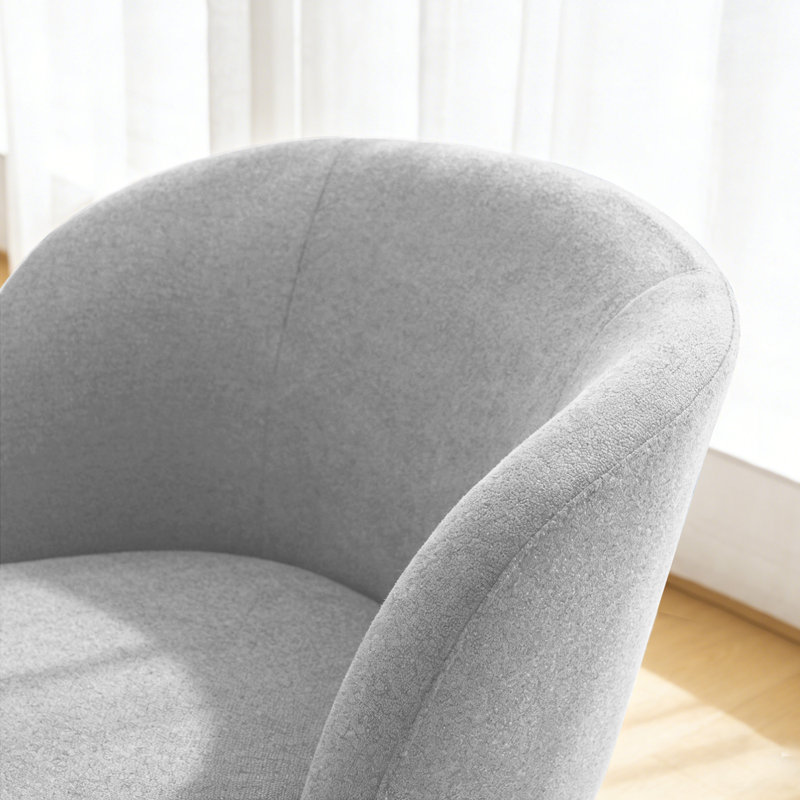 Fauteuil demi-tonneau pivotant l 28 po avec base ronde (ensemble de 2), Gray