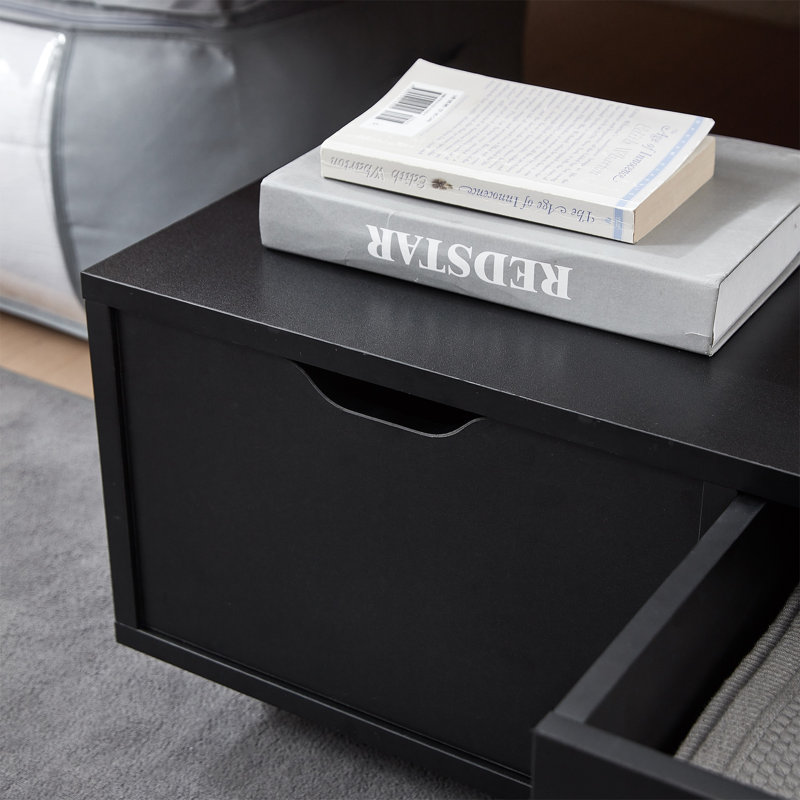 Black Rolling Underbed Storage Drawers with Two Compartments