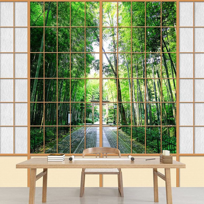Japanese Scenery Peel & Stick Floral Border, 66" L x 96" W