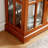 Curio Display Cabinet, Antique Display Cabinet With Glass Doors Adjustable Shelves For Collectibles Four Door Design Vintage Showcase For Home Or Office Antique Display Case E26 Bulb Included DARK OAK-748860145