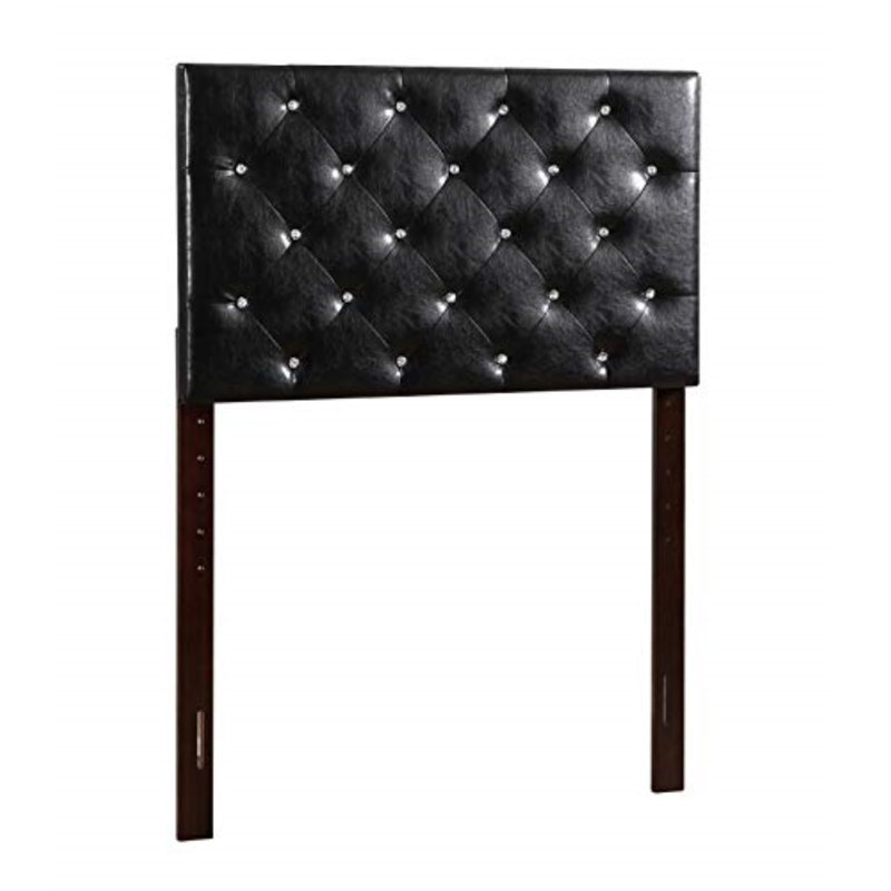 Upholstered Headboard, Twin, Leather Black