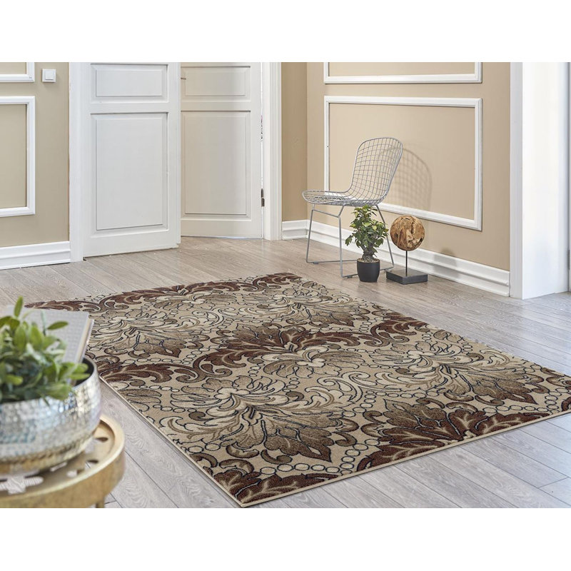 Tapis à motif floral Maes, Rectangle 8 pi x 10 pi