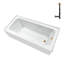 Baignoire en alcôve droite en acrylique blanc brillant avec drain extérieur Streamline 60 po x 30 po Streamline-101699406
