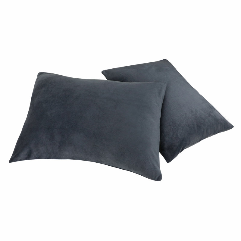 Velvet Pillowcase - Set of 2, Charcoal, Queen